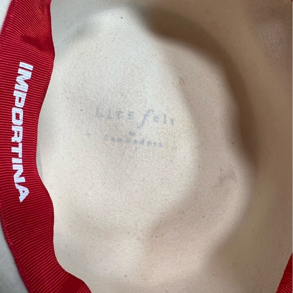 Importina Vintage Lite Felt Hat Cream with Velvet Purple Trim - Picture 5 of 5